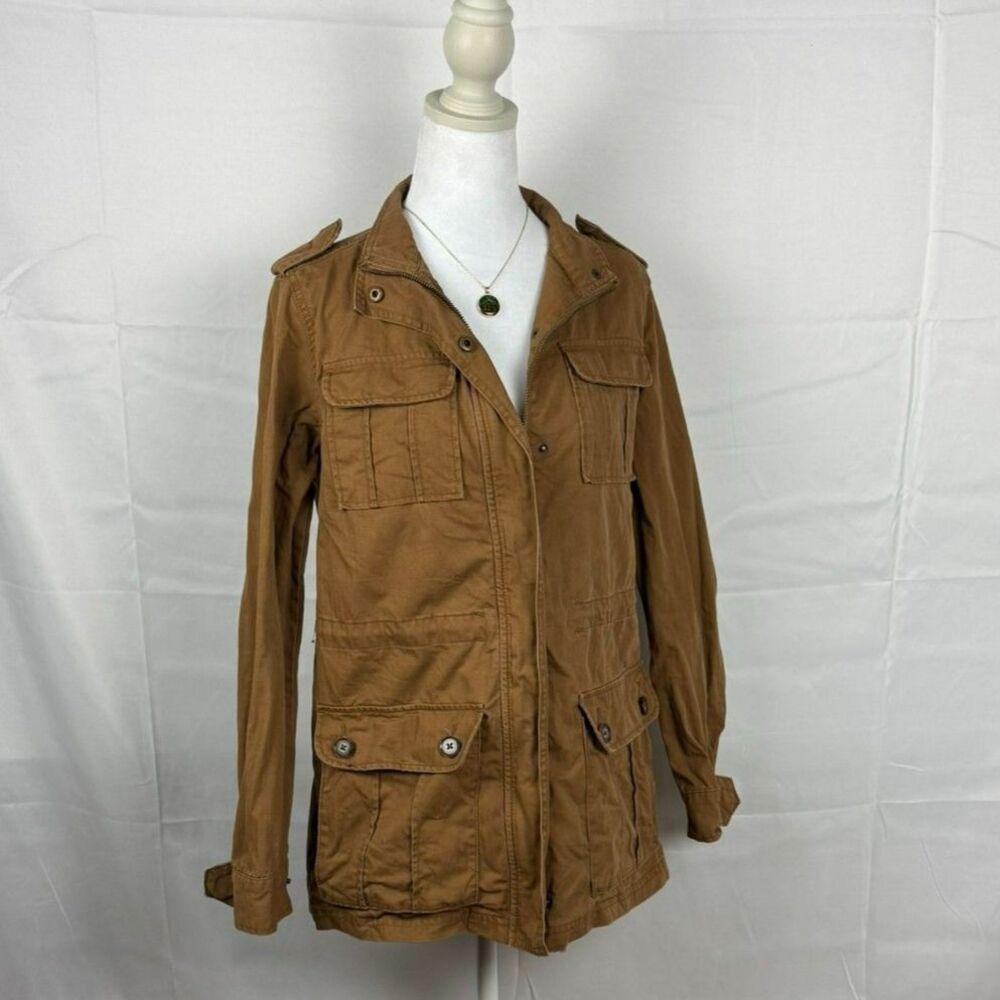 100% Cotton Tan Utility Merona Jacket w/ Drawstrings & Pockets - XS